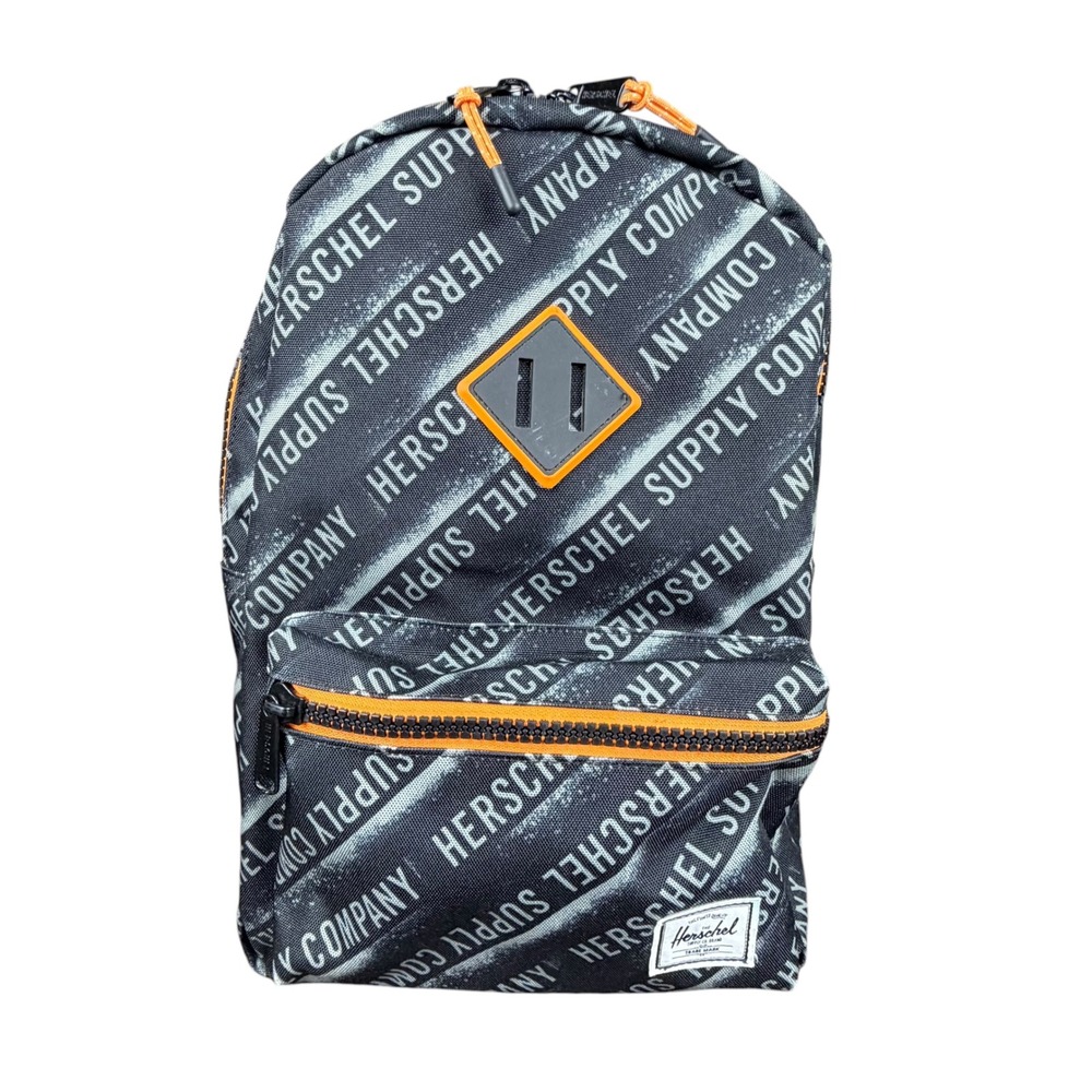 Herschel Supply Co Heritage Backpack Black White Logo Print One Size School Bag